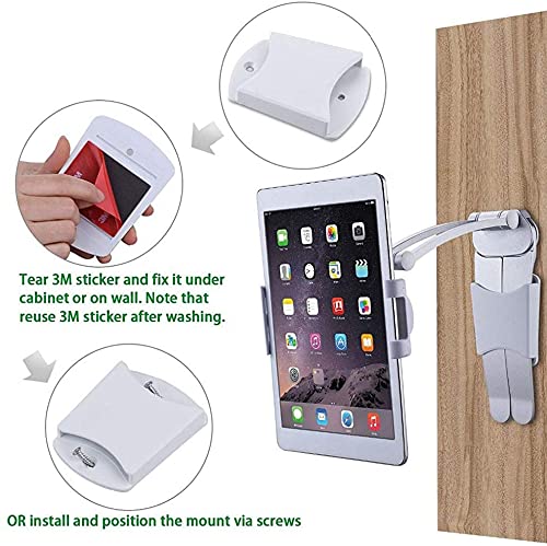 HOLD UP 3-in-1 Elegant 360 Universal Compatible Tablet & Phone Holder Metal Stand with Wall Mount, Desktop Stand & Under Cabinet Modes and Ultra Adjusting Abilities - Image 5