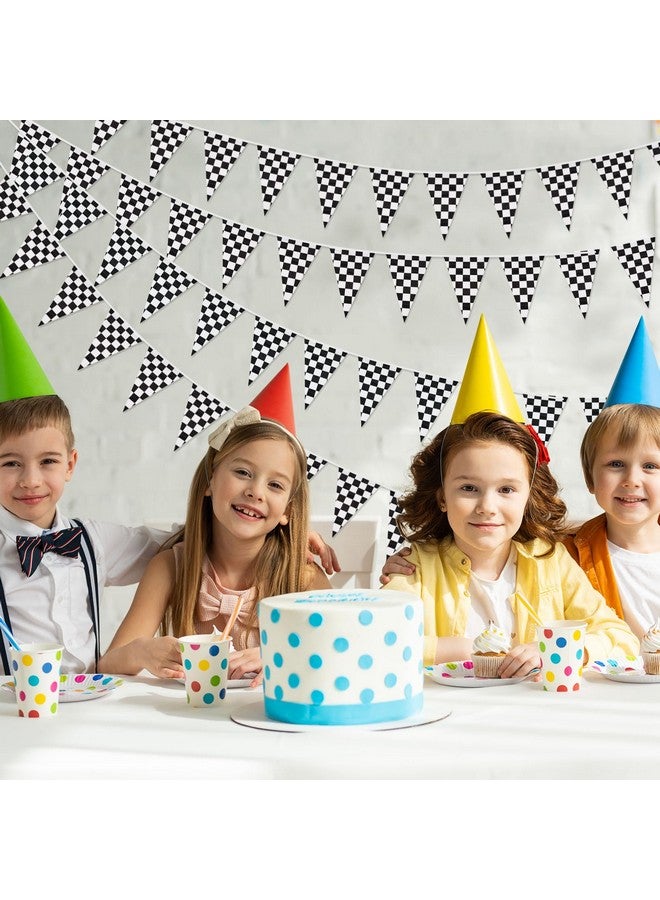RECER Black and White Checkered Flag Banner, 100ft, Party Decoration Flag, Suitable for Birthday, Picnic, Racing, Sports Occasions, 120 inches x 5 inches - Image 5