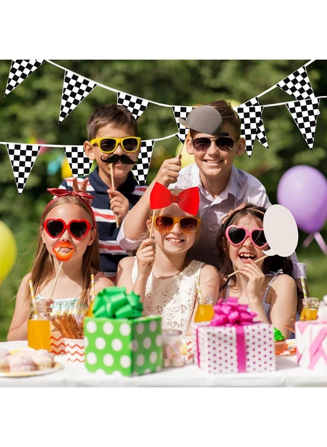 RECER Black and White Checkered Flag Banner, 100ft, Party Decoration Flag, Suitable for Birthday, Picnic, Racing, Sports Occasions, 120 inches x 5 inches - Image 4