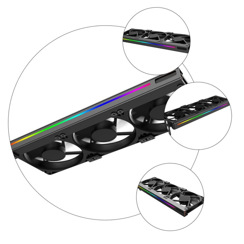 مبرد معالج الرسوميات ثلاثي المراوح مع إضاءة RGB متعددة الألوان وملايين درجات التنفس، هادئ التبريد للحاسوب المكتبي - Image 4