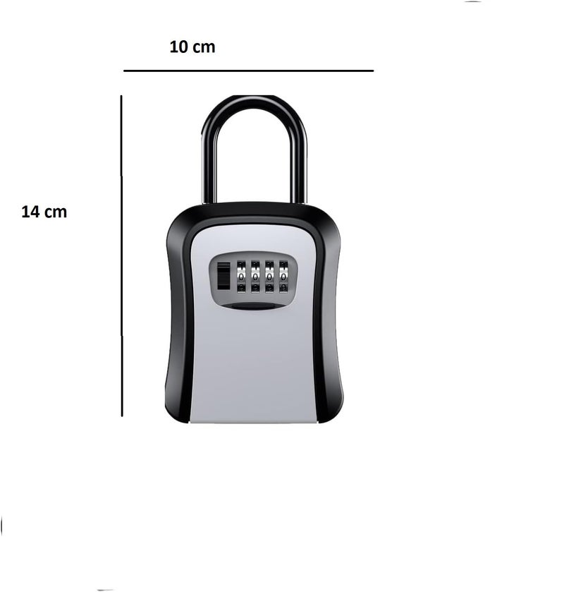 Portible Wall Mounted Metallic Key Lock Box for Indoor & Outdoor Use | Weatherproof Storage with Resettable 4-Digit Combination Secure Hider Home, Office, Airbnb, Apartment, Garage, School Rental - Image 2