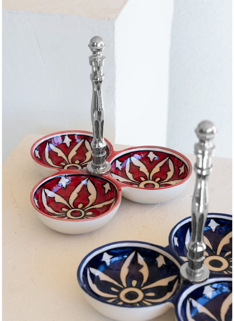 THE MIA Corallo Snack Bowl Red 3 Compartments 19X19X19 cm  - Image 4