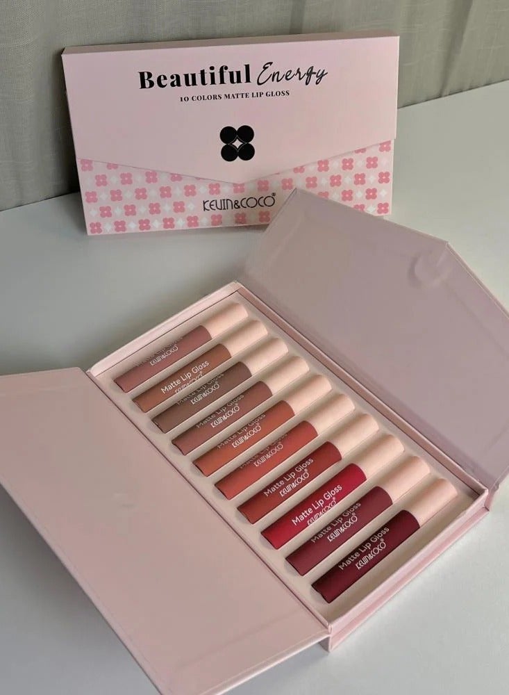 Kevin & Coco Beautiful Energy 10 Colors Matte Lip Gloss - Image 2