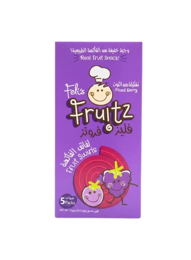 Felis Fruitz Mixed Berry Fruit Swirls Real Fruit Snacks- 75gms