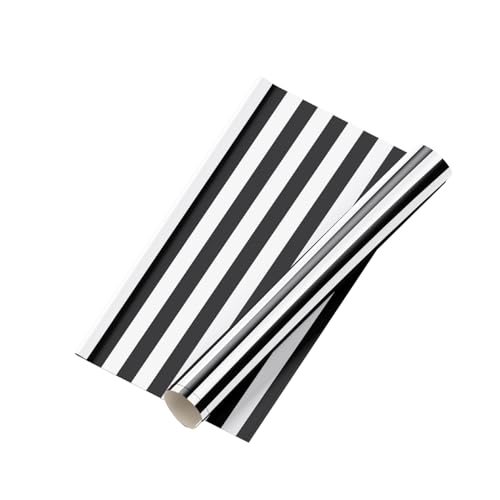 FOKRIM Black & White Striped Wallpaper for Walls 45x300cm | Peel & Stick Waterproof PVC Wall Sticker | Self Adhesive Modern Vertical Stripe Wall Décor for Living Room Bedroom Kitchen Furniture - Image 5