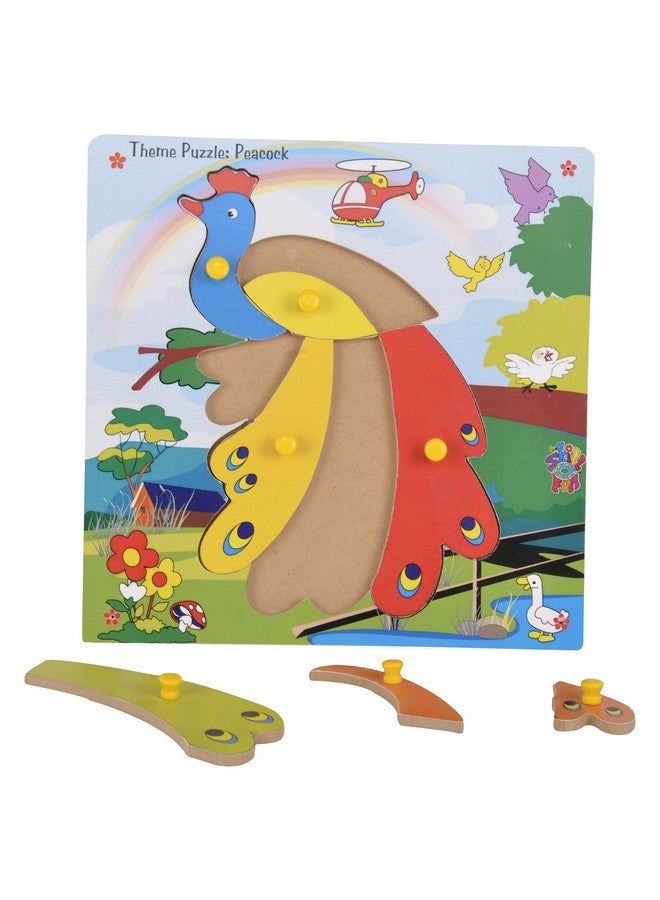 Skillofun Skillofun Wooden Theme Puzzle Standard Peacock Knobs, Multi Color - Image 2