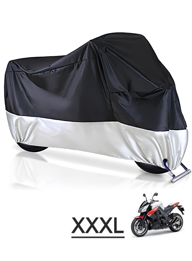 Bukela Motorcycle Vehicle Cover Waterproof Outdoor UV 210D, All Season Universal Weather Durable Quality Waterproof Sun Outdoor Protection Scooter Shelter Tear Proof Night Reflective & Lock-Holes (3XL) - Image 1