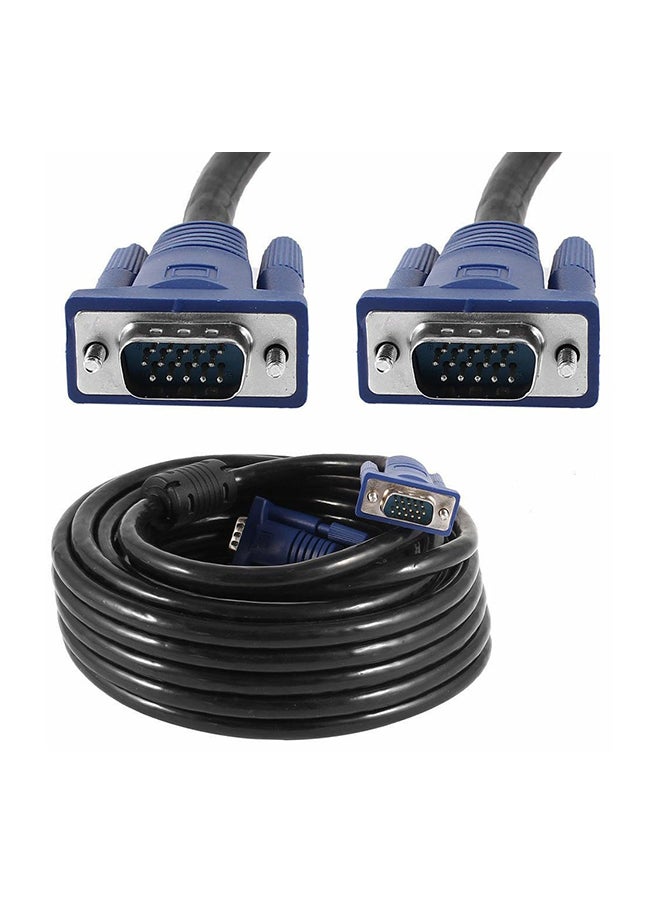 Generic VGA 15 Pin Male To Male Cable Black/Blue 