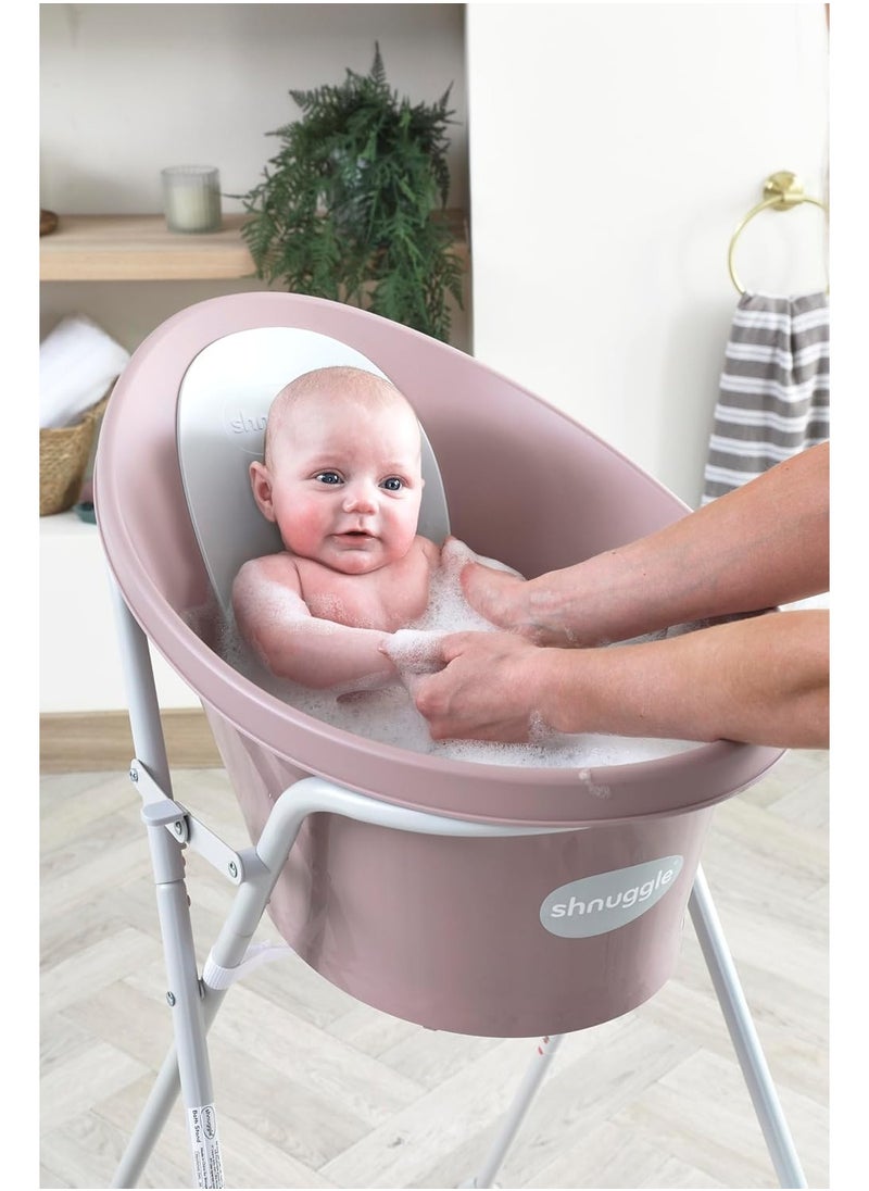 Shnuggle - Shnuggle Newborn Baby Bath | Built in Support Bump and Soft Backrest | Suitable from Newborn | Bath Seat Support Includes Plug | Blossom Pink - Image 1