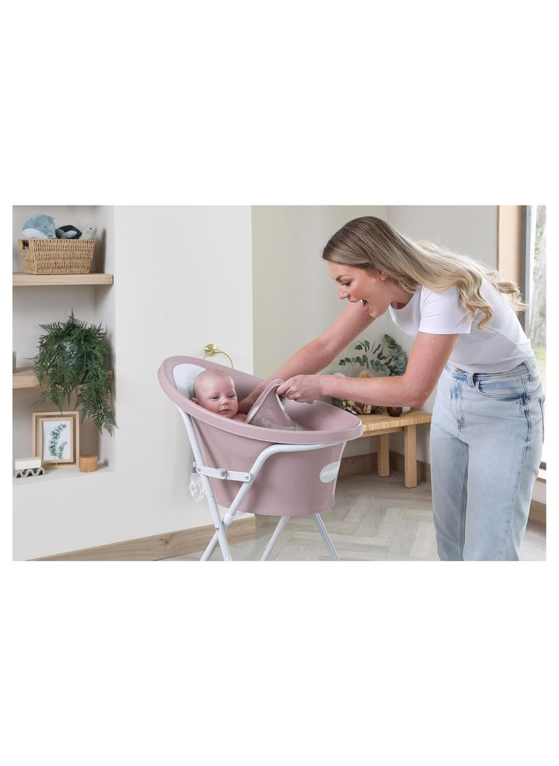 Shnuggle - Shnuggle Newborn Baby Bath | Built in Support Bump and Soft Backrest | Suitable from Newborn | Bath Seat Support Includes Plug | Blossom Pink - Image 1
