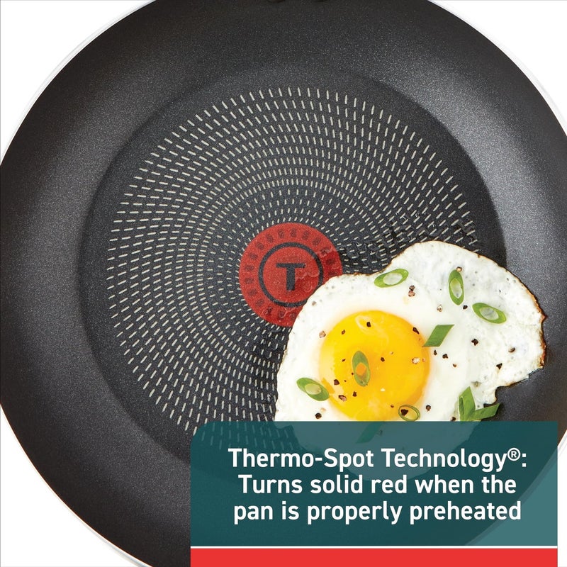 T-fal Initiatives Non Stick Fry Pan 2 Piece Set, 8.5, 10 Inch, Oven Broiler Safe 350F, Cookware, Kitchen Cooking Set, Skillets, Frying Pans, Egg Pan, Omelet Pan, Pots and Pans, Dishwasher Safe, Black - Image 4