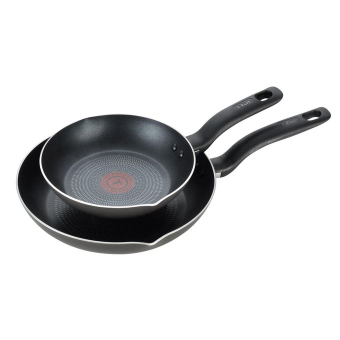 T-fal Initiatives Non Stick Fry Pan 2 Piece Set, 8.5, 10 Inch, Oven Broiler Safe 350F, Cookware, Kitchen Cooking Set, Skillets, Frying Pans, Egg Pan, Omelet Pan, Pots and Pans, Dishwasher Safe, Black - Image 1