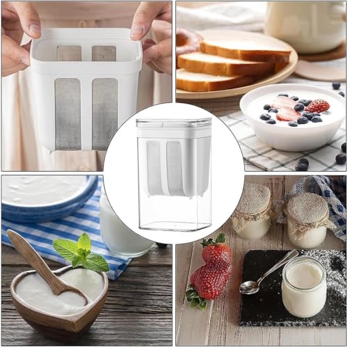 Silver Shark Hung Curd Maker | Yogurt & Greek Yogurt Maker | Dahi Maker | Multi-Use Curd, Yoghurt & Cheese Maker with Hung Curd Strainer for Home Kitchen 1100 ML, Pack of 1 - Image 4