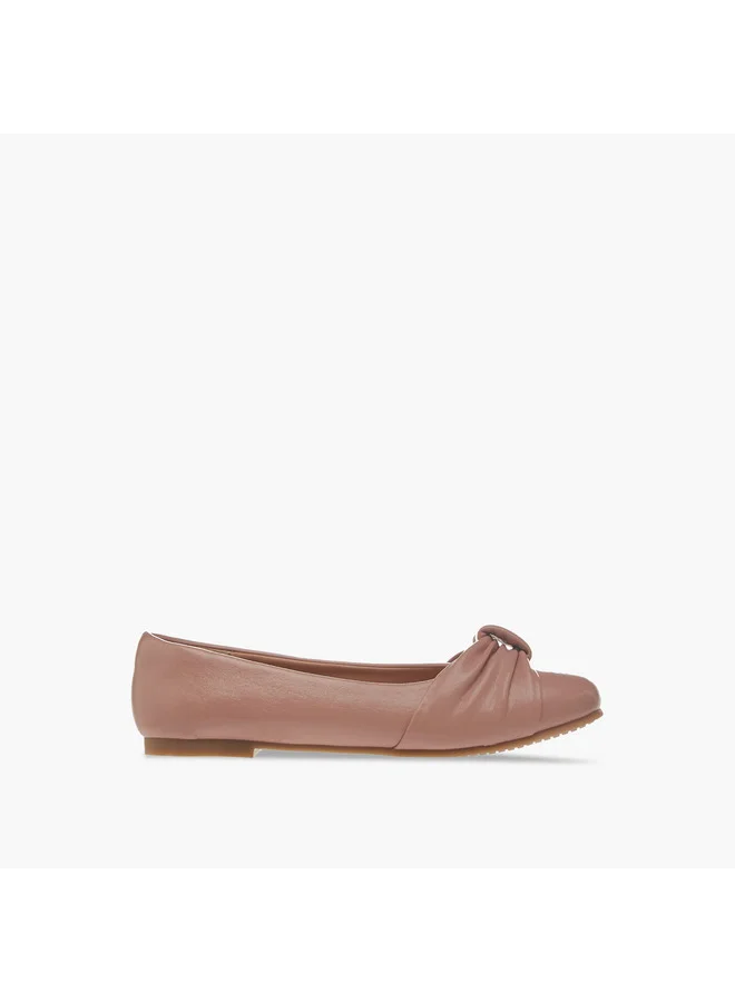 Little Missy Girls Knot Accent Slip-On Ballerina Shoes