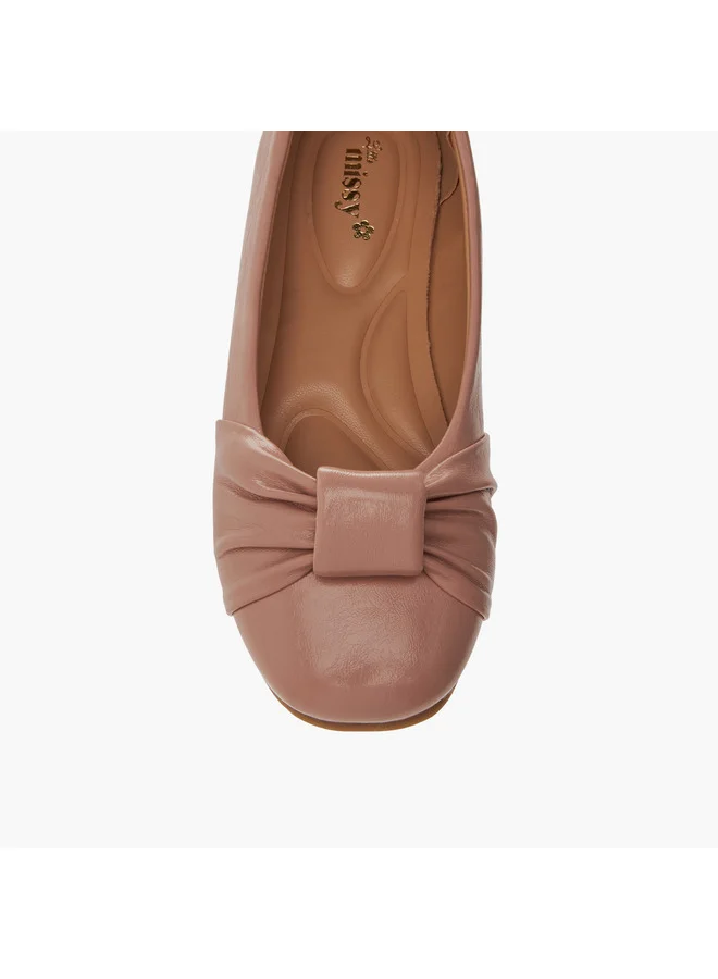 Little Missy Girls Knot Accent Slip-On Ballerina Shoes