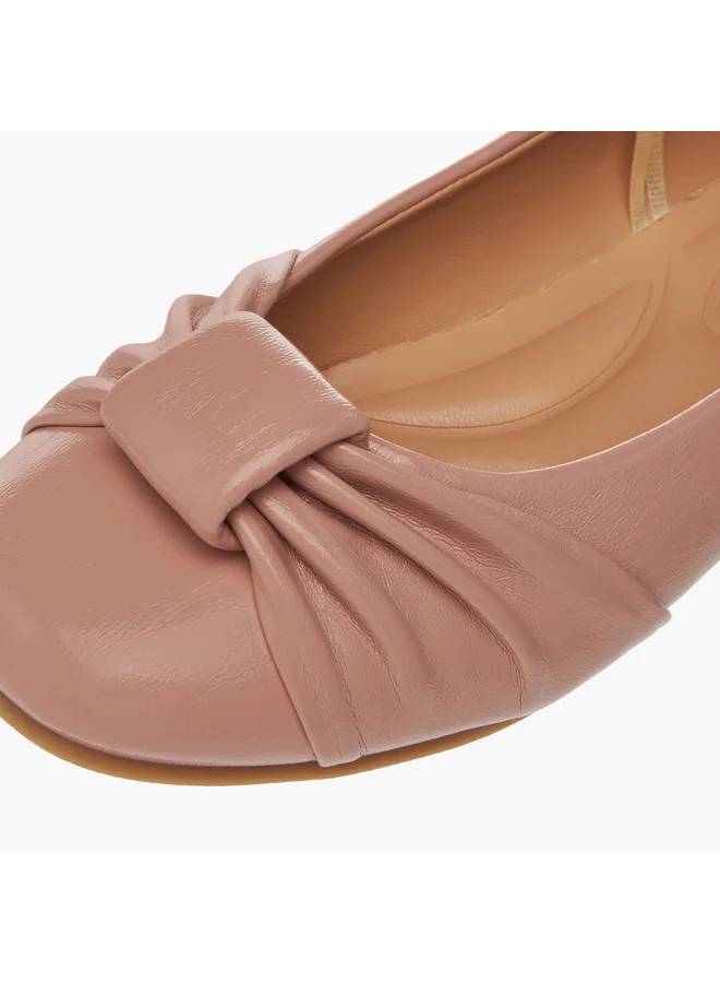 Little Missy Girls Knot Accent Slip-On Ballerina Shoes