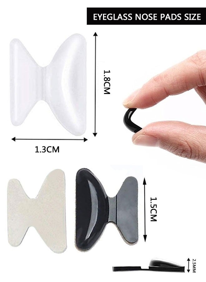 وهاواي Eyeglass Nose Pads Stick on 2.5mm Silicone Anti Slip Adhesive Eyewear Nose Pads Cushions for Reading Glasses Sunglasses Spectacles 10 Pairs 5 Pairs Black +5 Pairs Clear - Image 2