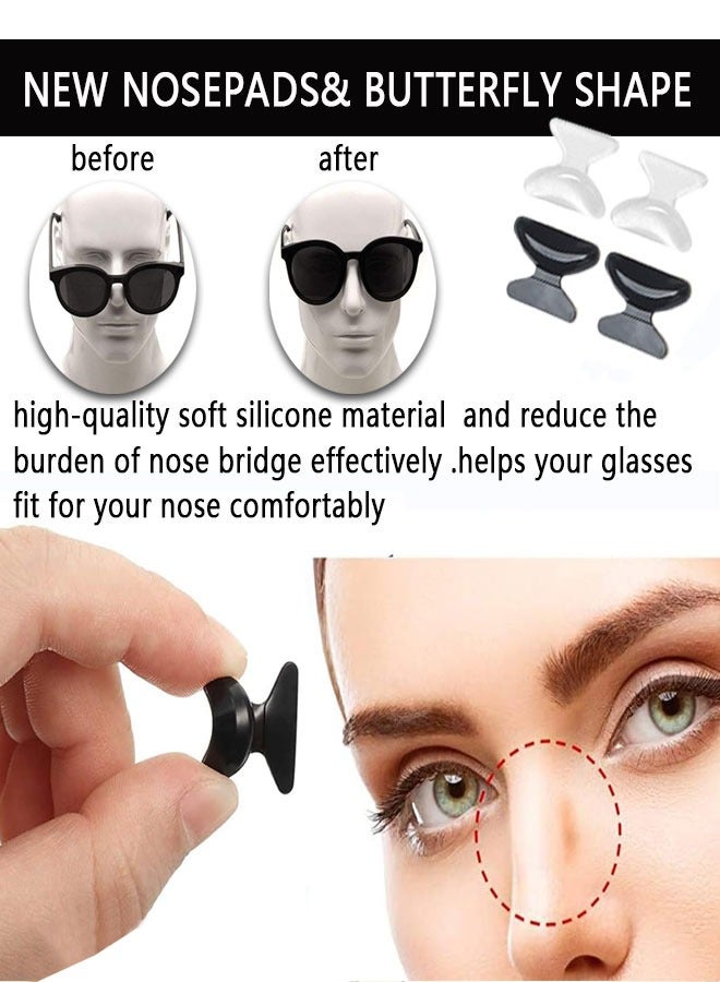 وهاواي Eyeglass Nose Pads Stick on 2.5mm Silicone Anti Slip Adhesive Eyewear Nose Pads Cushions for Reading Glasses Sunglasses Spectacles 10 Pairs 5 Pairs Black +5 Pairs Clear - Image 3
