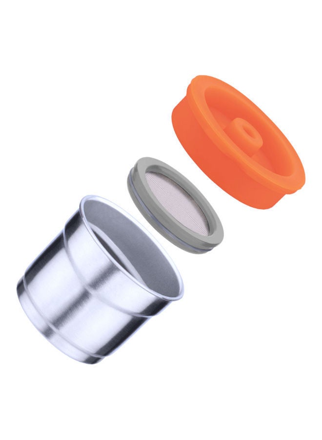 NIBEMINENT Stainless Steel Refillable Coffee Cup Filter Silver/Orange - Image 2