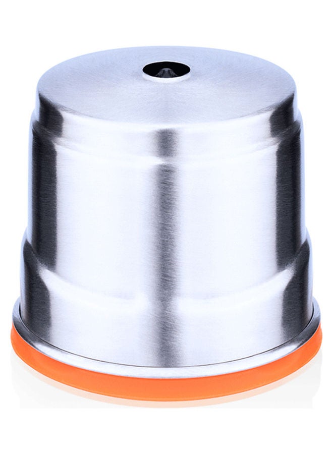 NIBEMINENT Stainless Steel Refillable Coffee Cup Filter Silver/Orange - Image 3