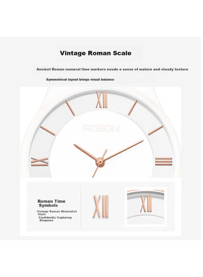Rosdn Men's Quartz Watch Steel Band Minimalist Ultra-thin Waterproof Couple Watch Birthday New Year Gift For Boyfriend - Image 3