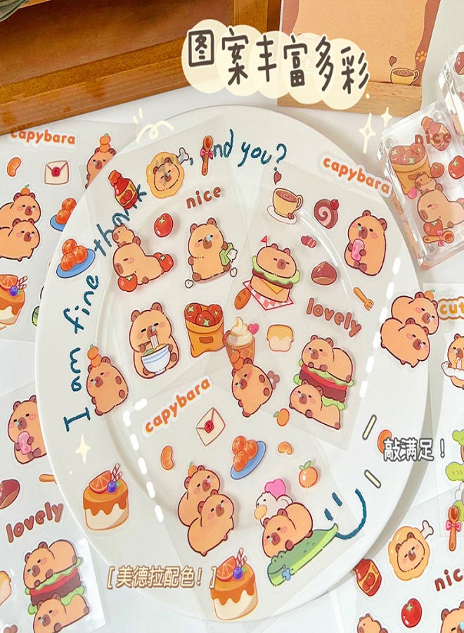 Capabala Journal stickers cartoon capybara pet stickers student DIY stickers waterproof Cup phone case paste - Image 4