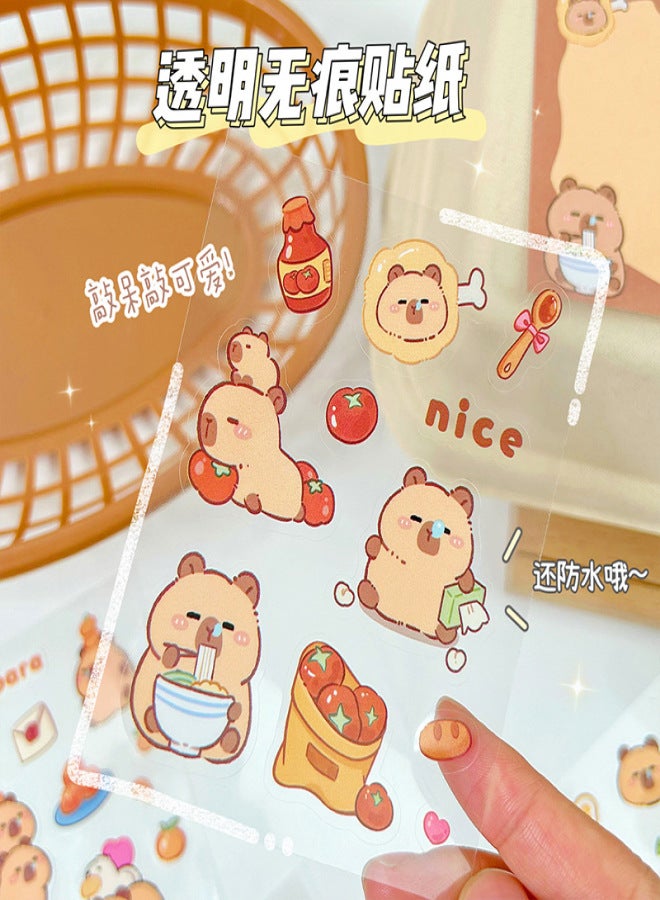Capabala Journal stickers cartoon capybara pet stickers student DIY stickers waterproof Cup phone case paste - Image 5