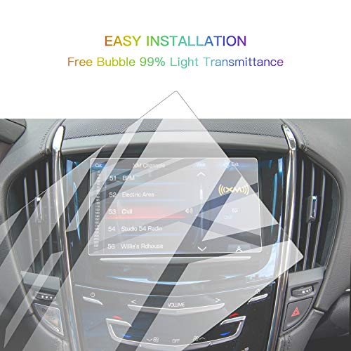 SKTU Screen Protector Foils for 2013-2019 Cadillac ATS SRX CUE infotainment interface 8In Navigation Display Tempered Glass 9H Hardness Anti Glare HD Clear LCD GPS Touch Screen Protective Film - Image 2
