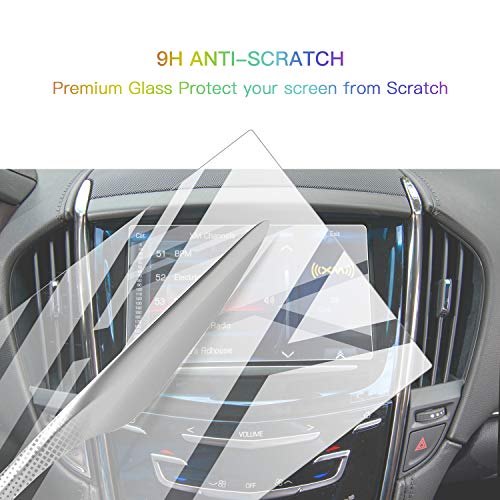 SKTU Screen Protector Foils for 2013-2019 Cadillac ATS SRX CUE infotainment interface 8In Navigation Display Tempered Glass 9H Hardness Anti Glare HD Clear LCD GPS Touch Screen Protective Film - Image 4
