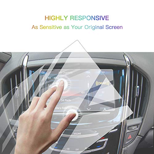 SKTU Screen Protector Foils for 2013-2019 Cadillac ATS SRX CUE infotainment interface 8In Navigation Display Tempered Glass 9H Hardness Anti Glare HD Clear LCD GPS Touch Screen Protective Film - Image 3