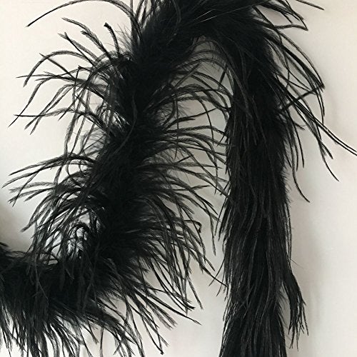 Sowder 72inch Length 1ply Ostrich Feather Boa for Wedding/party Decoration, Feather Scraf(black) - Image 2