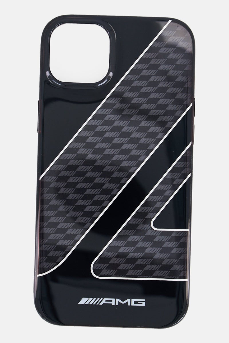 AMG iPhone 14 Plus  Double Layer Case With Checkered Flag  Phone Case, Black - Image 1