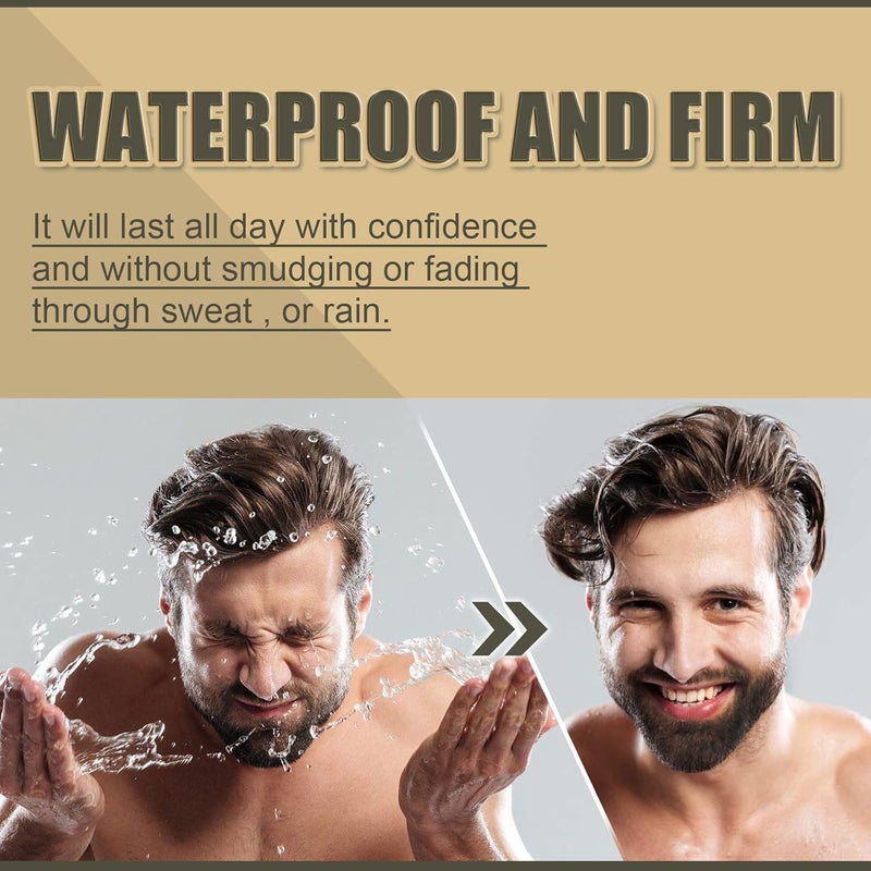 Makbeaty Beard Pencil Filler for Men, Beard Filling Pen Kit - WaterProof, Long Lasting Coverage & Natural Finish - Beard, Moustache & Eyebrows - Beard Dye for Men - Bristle Brush Included (Black) - Image 3