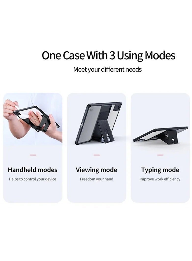 Protective Cover Suitable for Xiaomi Redmi Pad 2022 10.6 Inch Soft TPU Air Cushion Edge Bumper with Foldable Stand Clear Hard PC Case - Image 4