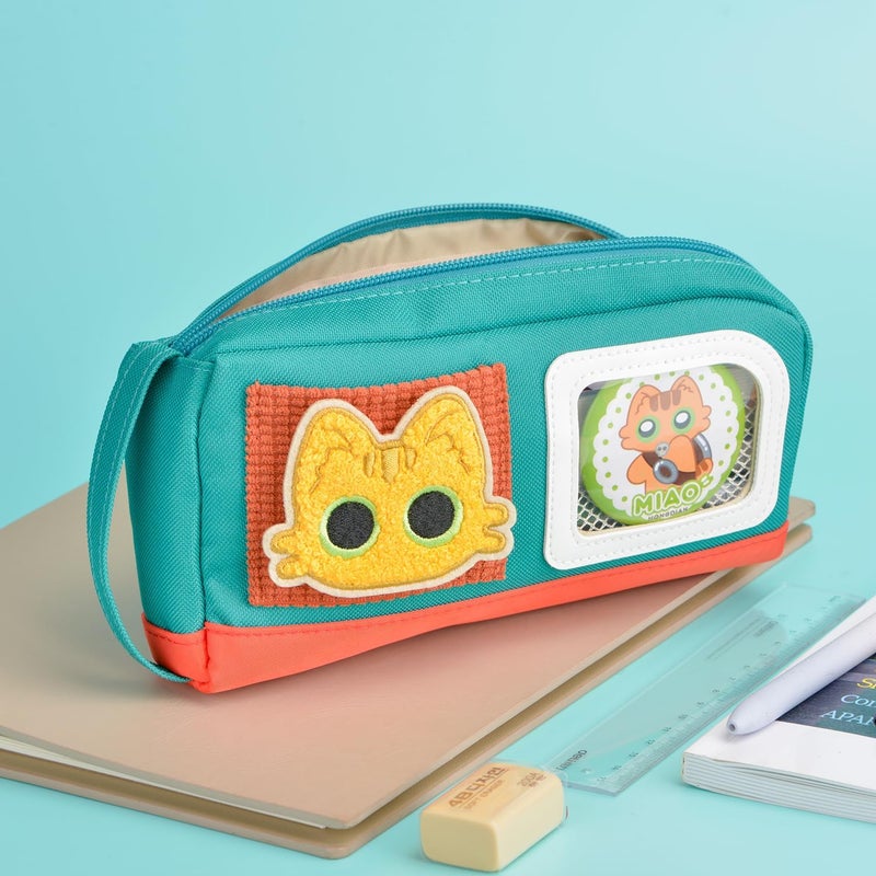 Lanxivi Pencil Case Large Capacity Adorable Cat Pencil Pouch Stationery Pen Bag Teen Girls Boys Magic Sticker Decoration Badges Trendy budget practical design - Image 4