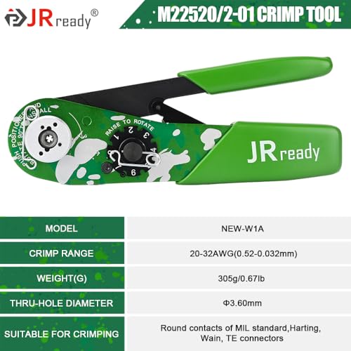 JRready NEWW1A Indent impression Crimping Tool design according M22520 2 01 Crimper for miniature Connector and M39029 solid contact MIL connector etc 2032AWG Wire harness solid contact - Image 3