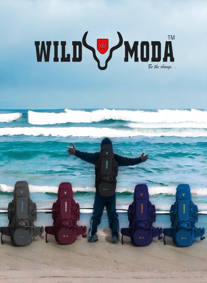 WILD MODA 3 Compartments 85L Adventurevault : Your Secure Companion Travel Bag For Epic Journeys (Black) - Image 5