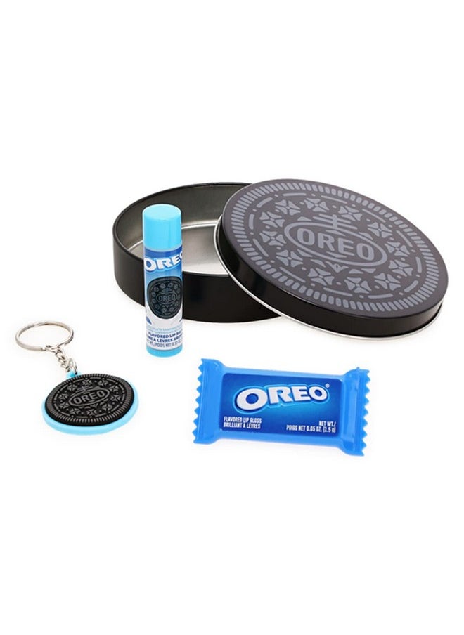 Taste Beauty - Oreo Flavored Beauty Tin Set! Includes 1 Lip Balm 1 Lip Gloss 1 Keychain And 1 Collectible Tin! Oreo Cookies Inspired Lip Balm And Gloss! Choose Your Flavor! (Oreo) - Image 1