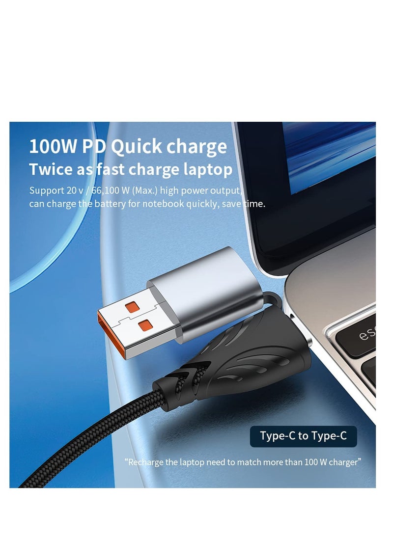Excefore 100W USB C to Multi Charging Cable, 3 in 1 Charging Cable, Multi USB Nylon Braided 6A PD Charger Cord, with IP/Type-C/Micro Connectors, Micro USB Port Connectors for Cell Phones and More - Image 4