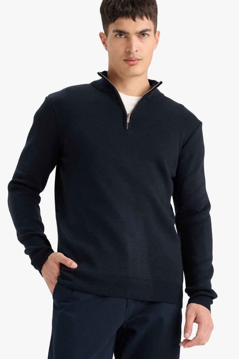 DeFacto Blue Man Standard Fit Knitwear Pullover Casual - Image 1