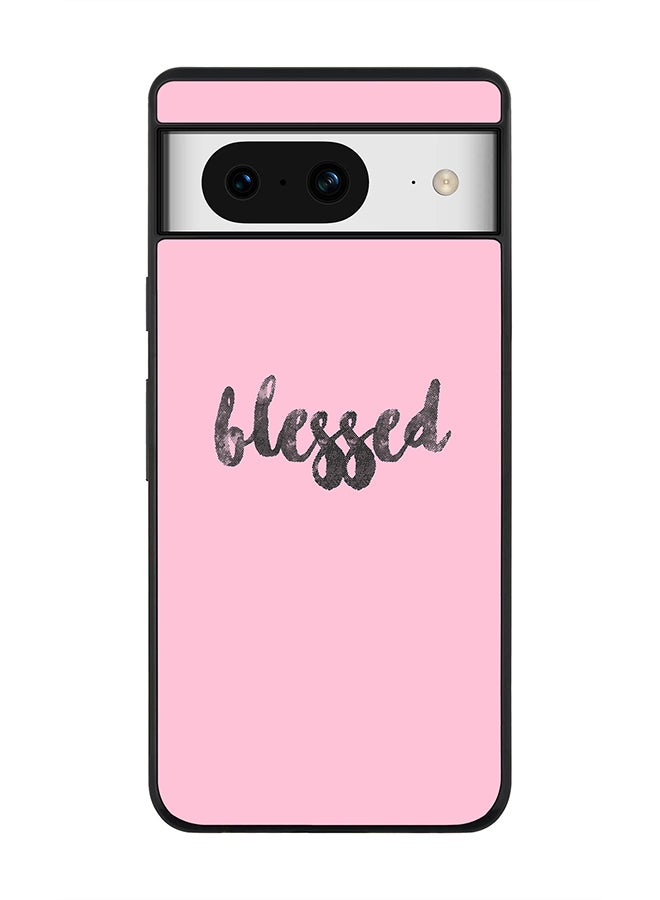 Stylizedd Rugged Black Edge case for Google Pixel 8, Custom Slim fit Flexible Anti Drop Thin Phone Case Cover - Blessed - Image 1