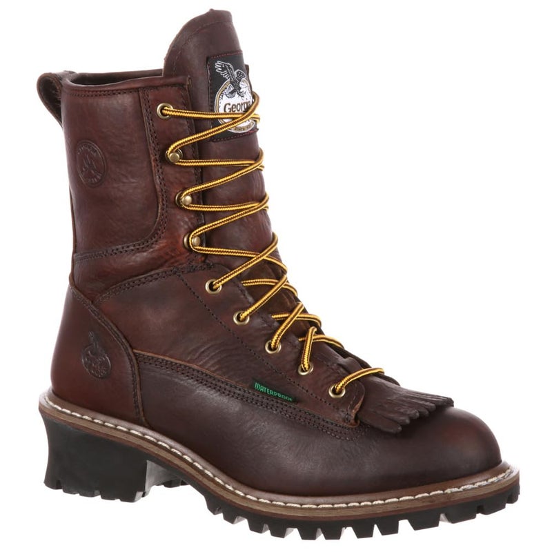 Georgia Boot Steel Toe Waterproof Logger Boot, Chocolate, Size 7(M) - Image 2