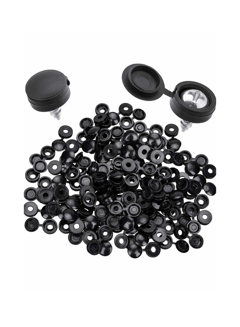 Excefore Fold Over Screw Snap Covers, Hinged Screw Cover Caps, Plastic Screw Caps Fold Screw Snap Covers Washer Flip Tops - 100 Pcs - Image 1