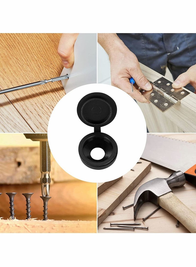 Excefore Fold Over Screw Snap Covers, Hinged Screw Cover Caps, Plastic Screw Caps Fold Screw Snap Covers Washer Flip Tops - 100 Pcs - Image 3