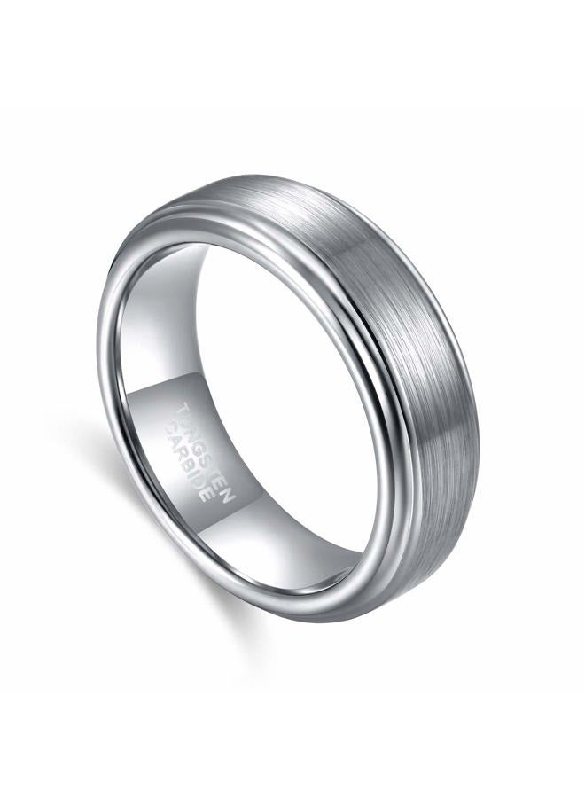 TRUMIUM 6mm Mens Womens Tungsten Wedding Ring Matte Finished Wedding Band Comfort Fit Engagement Ring 5.5 - Image 2