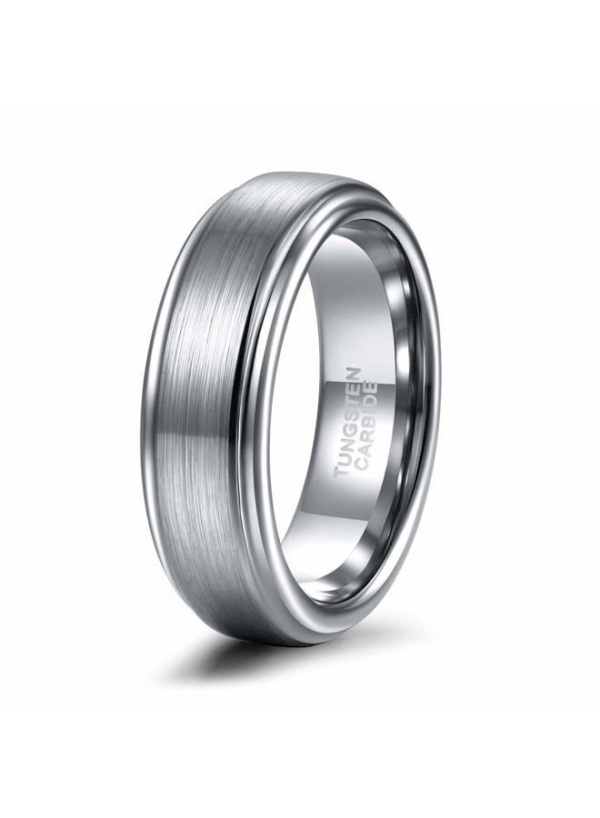 TRUMIUM 6mm Mens Womens Tungsten Wedding Ring Matte Finished Wedding Band Comfort Fit Engagement Ring 5.5 - Image 1