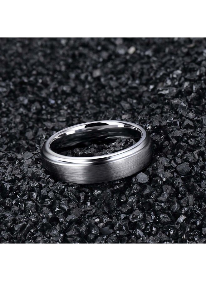 TRUMIUM 6mm Mens Womens Tungsten Wedding Ring Matte Finished Wedding Band Comfort Fit Engagement Ring 5.5 - Image 3