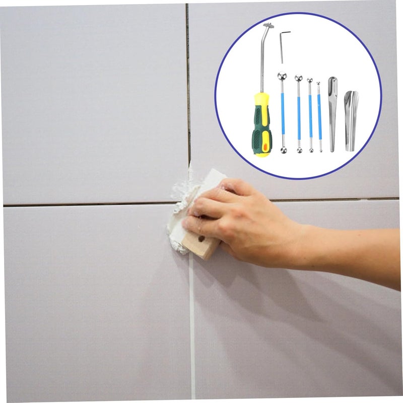Hemobllo 9pcs Professional Caulking Tool Kit Tile Grout and Caulking Tool Includes Caulk Scraper for Home Improvement - Image 3