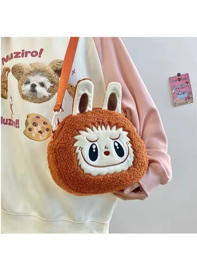 Generic Kawaii Labubu Plush Crossbody Bag – Cute Anime Monster Shoulder Bag for Kids, Large Capacity Cartoon Character Purse, Soft Plush Travel Bag for Boys & Girls, Adjustable Strap, Perfect Gift for Toddlers  - Image 4