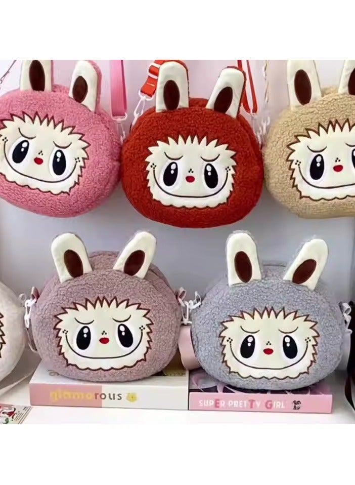 Generic Kawaii Labubu Plush Crossbody Bag – Cute Anime Monster Shoulder Bag for Kids, Large Capacity Cartoon Character Purse, Soft Plush Travel Bag for Boys & Girls, Adjustable Strap, Perfect Gift for Toddlers  - Image 5